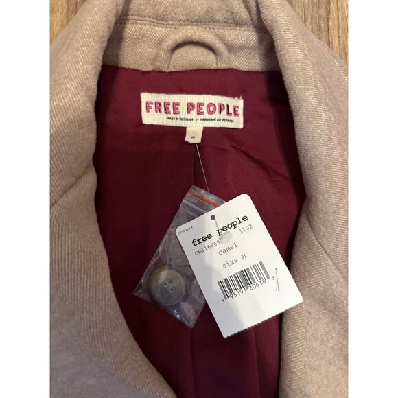 Free People Hanna Super Soft Slouchy Blazer Camel Coat Jacket - Picture 3 of 5